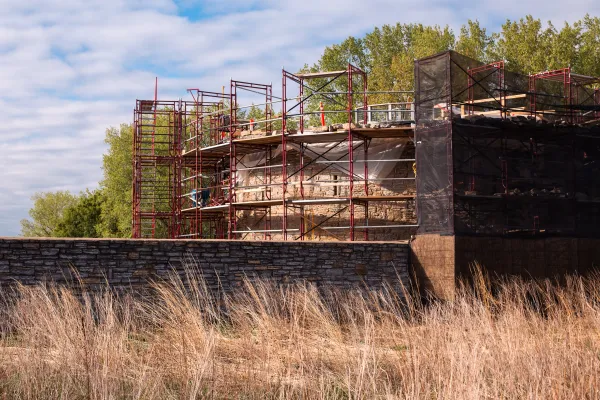 Fort Snelling's Round Tower with Scaffolding